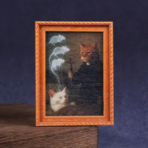 1PC Funny Cat Refrigerator Magnet, Mini Photo Frame Fridge Magnet, Home Decor, Perfect Holiday Gift, Whimsical Gift Choice, Fun and Unique Kitchen Accessory, Fridge Decorating Magnet