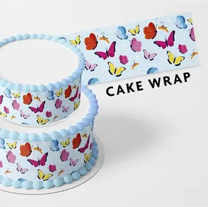 Cakecery Butterfly Edible Icing Image Cake Border Strips Decoration Frosting Sheet Strips