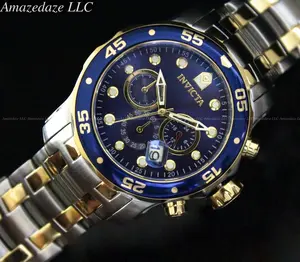 NEW Invicta Men Pro Diver Scuba VD53 Chronograph Stainless Steel BLUE DIAL Watch