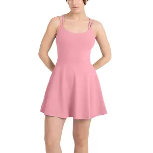 YITTY Active Women's Ultraluxe Strappy Tennis Dress with Built in Short, Athleisure, 4-Way-Stretch
