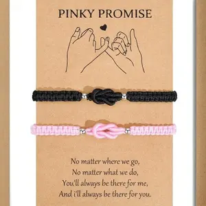 Matching   Couples – Adjustable Rope  Set  Boyfriend & Girlfriend, Long Distance Relationship Jewelry Gift  Birthday, Christmas & Anniversary Bracelets for