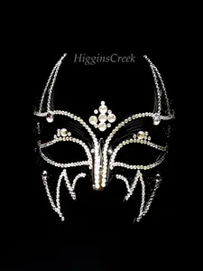 Wolverine Mask With Crystals - Black