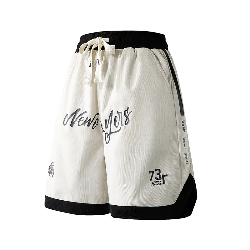 Men’s casual loose embroidered letter beach shorts — soft summer drawstring-waist shorts suitable for everyday wear, sports/casual outings, vacations, and street style; finely crafted and fashionable.