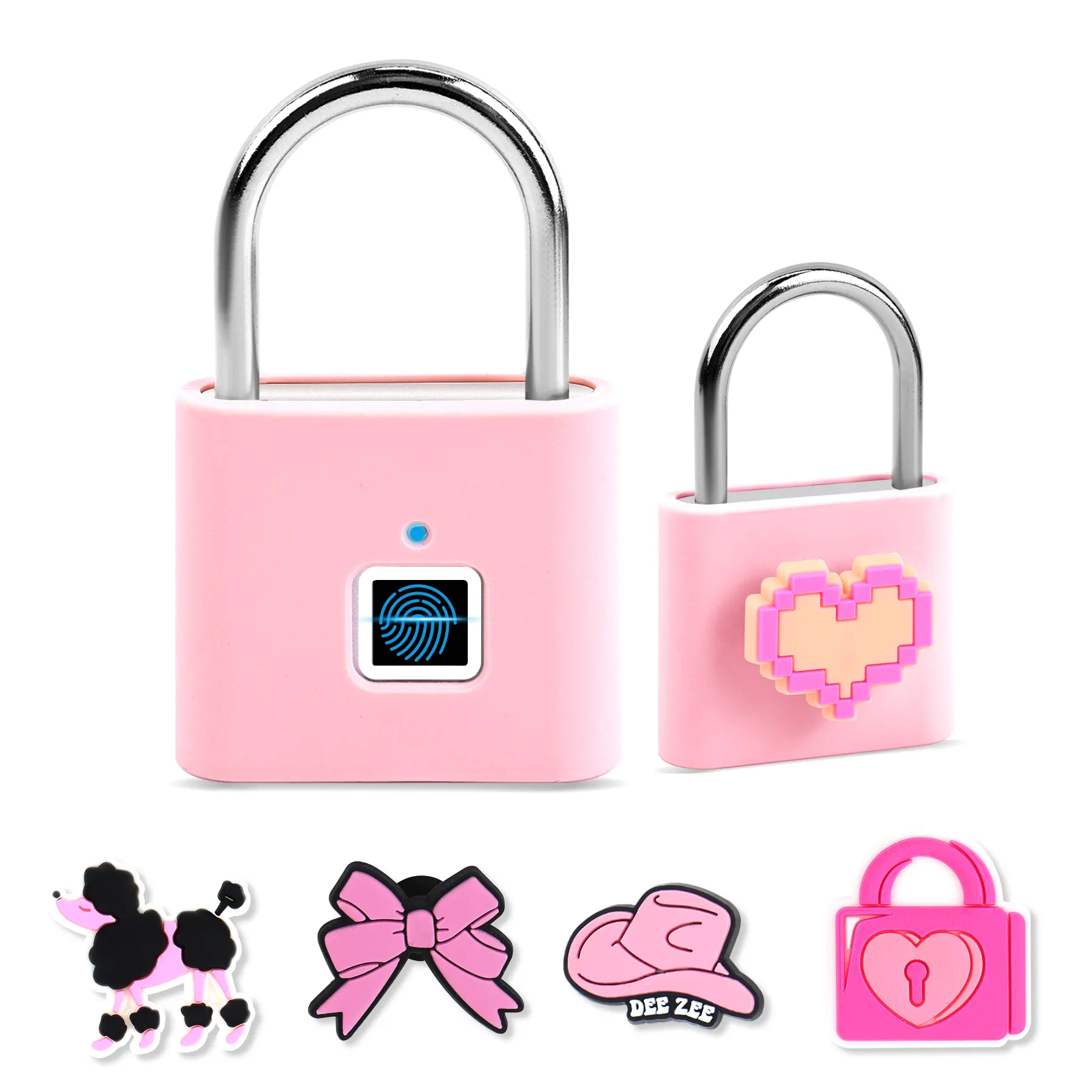 Smart Fingerprint Box Lock - Keyless Digital Interface Electronic Password Combination Padlock, Rechargeable USB-C, 0.3s Unlock, 20 Fingerprints, IP65 Waterproof, 180-Day Standby, for Backpack Lock, Gym Locker, Birthday Gift, Fingerprint Padlock