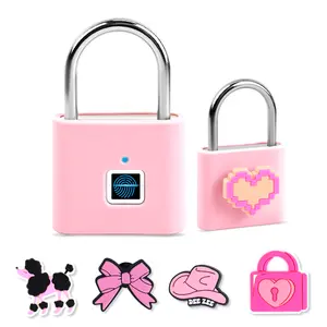 Smart Fingerprint Padlock - Rechargeable Keyless Lock with 0.3s Unlock, 20 Fingerprints, IP65 Waterproof, 180-Day Standby, USB-C, for Backpack, Luggage, Gym Locker,School, Children's Day & Birthday Gift for Kids, Girls，security lock