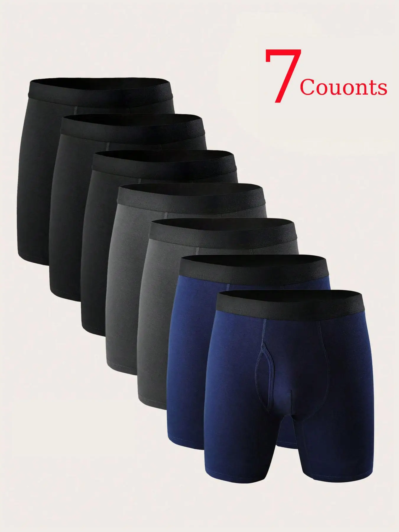 Men's Solid Color Tape Waist Boxer Briefs, Regular Fit Casual Comfy Breathable Underwear for Daily Wear, Men's Underwear for All Seasons