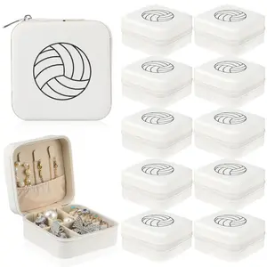 12 Pcs Volleyball Gifts for Team Bulk Volleyball Jewelry Box Small Portable Case for Team Coach Supplies(White)