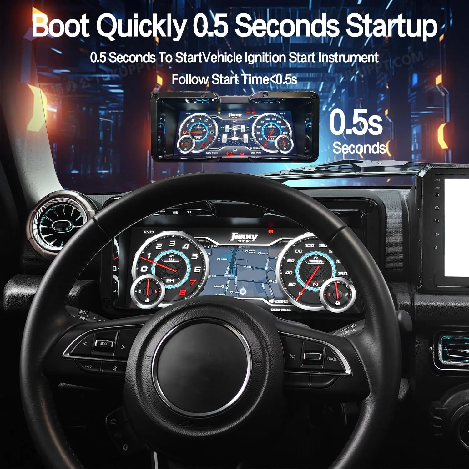 SADELOOS Car LCD Digital Dashboard Instrument Cluster Panel with Gauges & Speedometers - Car Accessories for Suzuki Jimny 2019-2025