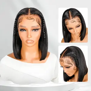 West Kiss Pre Stylist Glueless Wig 13x4 Lace Front Short Bob Wig Straight Hair Ready Go Pre Cut Lace Human Hair Wig Pre Bleached Knots Pre Plucked Wig