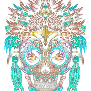 Aztec Huichol Halftone DTF Heat Transfers, 1 Gangsheet – Specialty DIY Supplies for Art, Crafts