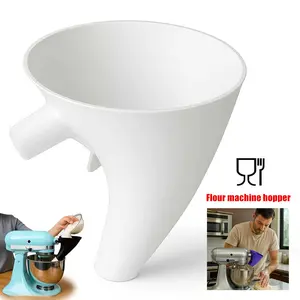 1 pc stand mixer flour hopper with guide nozzle and anti-overflow design, compatible with KSM150 and 5-quart stand mixer, featuring ergonomic handle and stable base Household