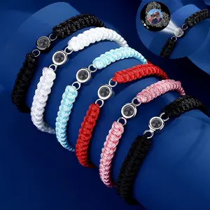 Personalized Photo Projection Bracelet • Handmade Braided Rope Bracelet • Custom Photo Bracelet • Couple Bracelet• Gift for Mom• Gift for Dad