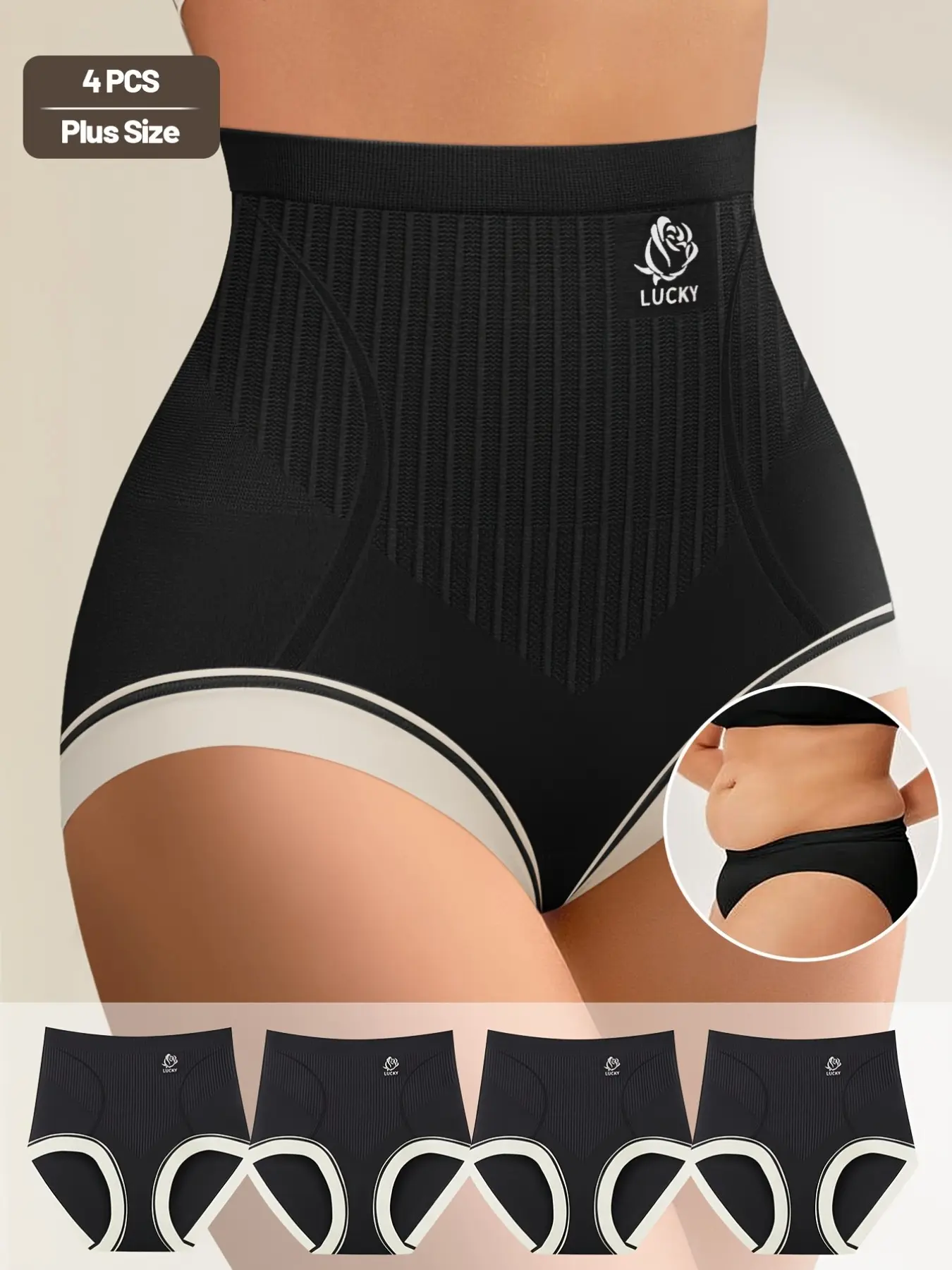 Women's Plus Size Underwear Set, Comfortable & Breathable Design, Ideal for Daily Wear, Perfect Fit for Women Seeking Quality Lingerie, Breathable Seamless Panties, Breathable Seamless Knicker, High Waist Underwear