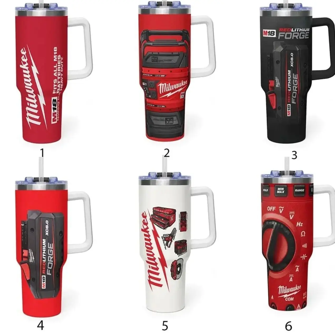 Milwaukee M18 Aesthetic Pattern 40oz Tumbler with Handle – Insulated Travel Mug Tool Lover Gift
