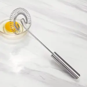 1pc Stainless Steel Small Manual Multi-function Egg Beater Spring Coil Delicate Egg Beater, Milk and Egg Beater Blender, Cream Stirrer, Egg Whisk, Kitchenware, Kitchen Gadgets