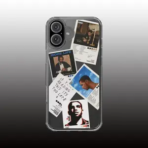Suitable for iPhone 16 15 14 13 12 11   Drake Album Cover and Track List Transparent Silicone Shockproof Phone Case