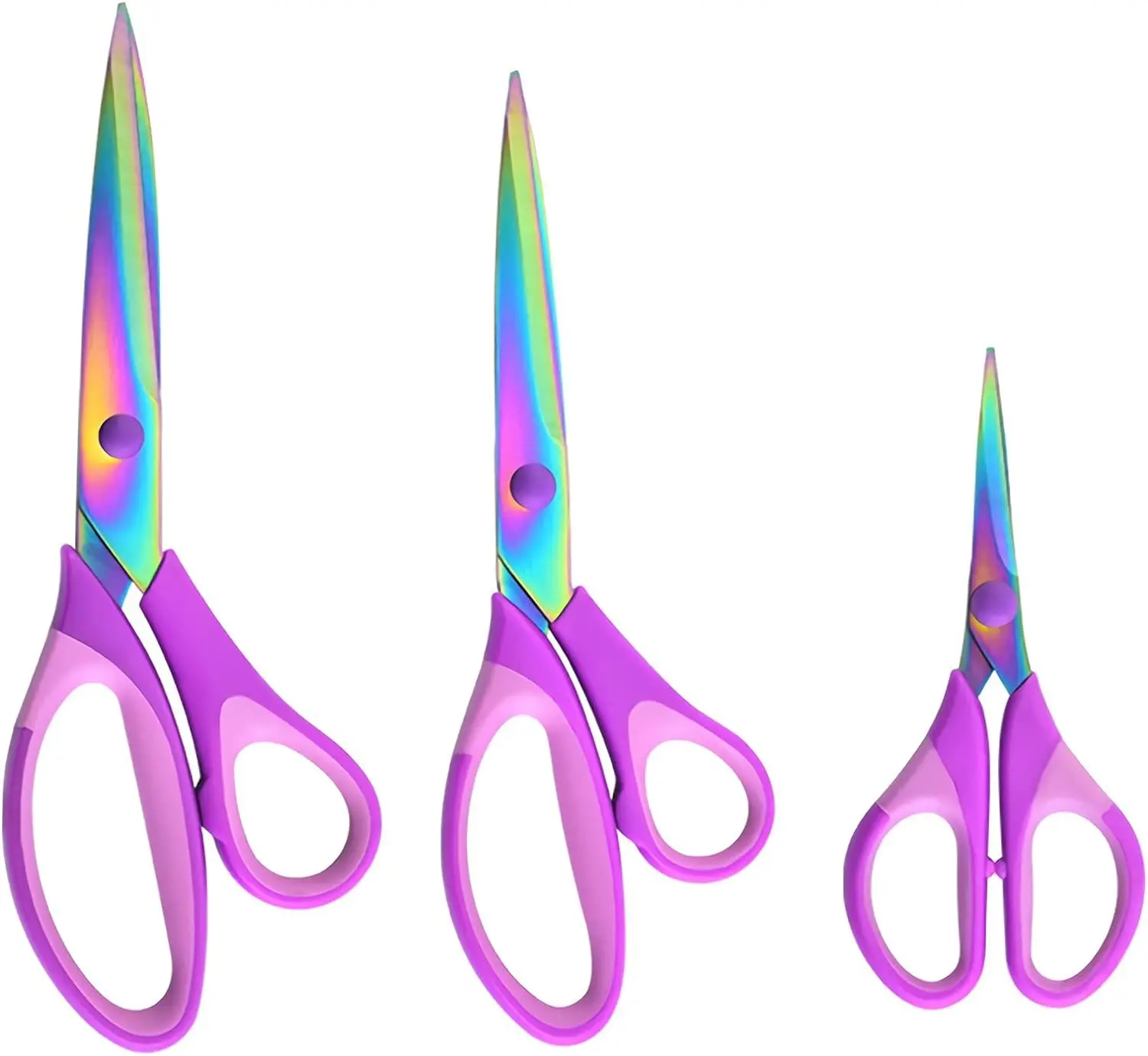 3-Pack 8" Heavy Duty Scissors with Ultra Sharp Blades and Comfort Grip Handles - For Office, Home, School, Sewing, and Crafts
