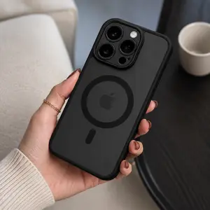 Luxury Magnetic Wireless Charging Polycarbonate Phone Case, Matte Translucent Hard PC Armor Cover with Shockproof Protection & Camera Lens Guard for iPhone 17,16,15,14,13,12,11 Pro Max Plus - Handheld Mobile Phone Accessories