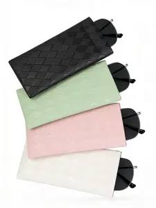 Minimalist solid color diamond shaped scratch resistant glasses storage bag, Portable sunglasses organizer, essential for back to school travel, soft PU glasses case, daily makeup storage bag, multifunctional paint bag, data cable accessory sorting bag