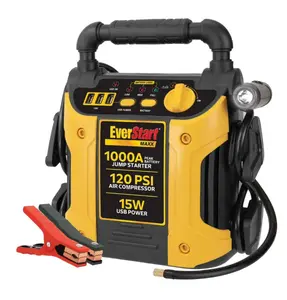 EverStart Maxx 1000 Peak Amp Jump Starter with 120 PSI Compressor, Pivoting LED Light, 3X USB Ports
