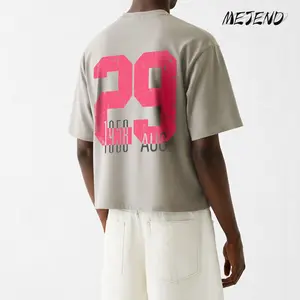 MeJend 12 oz Heavyweight Cotton Cropped T-Shirt, Number Print Tee, Premium Black, 100% Cotton, Graphic shirt Streetwear Casual