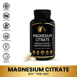 Coco March N.M.D Magnesium Citrate 500 mg per Serving 150 Capsules for Relaxation-Sleep-Nervous & Digestive System Support | Gluten Dairy and Soy Free Supplement