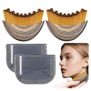 Lymphatic Drainage Massager Face Brush, Lymphatic Contour Face Brush to Sculpt Jawline & Reduce Puffiness Double Chin Reducer, Improves Skin Glow & Absorption, Ergonomic Precise Fit, 2 Pack