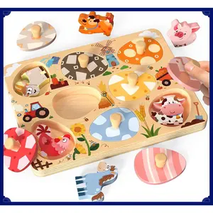 Easter Wooden Puzzles for Toddlers, 8 Pcs Farm Animal Matching Egg Puzzle, Montessori Toys for Boy Girl Birthday Gifts, Preschool Learning Activities & Educational Toys for Boys, Girls(Gag Toys & Practical Jokes)(Gag Toys & Practical Jokes)