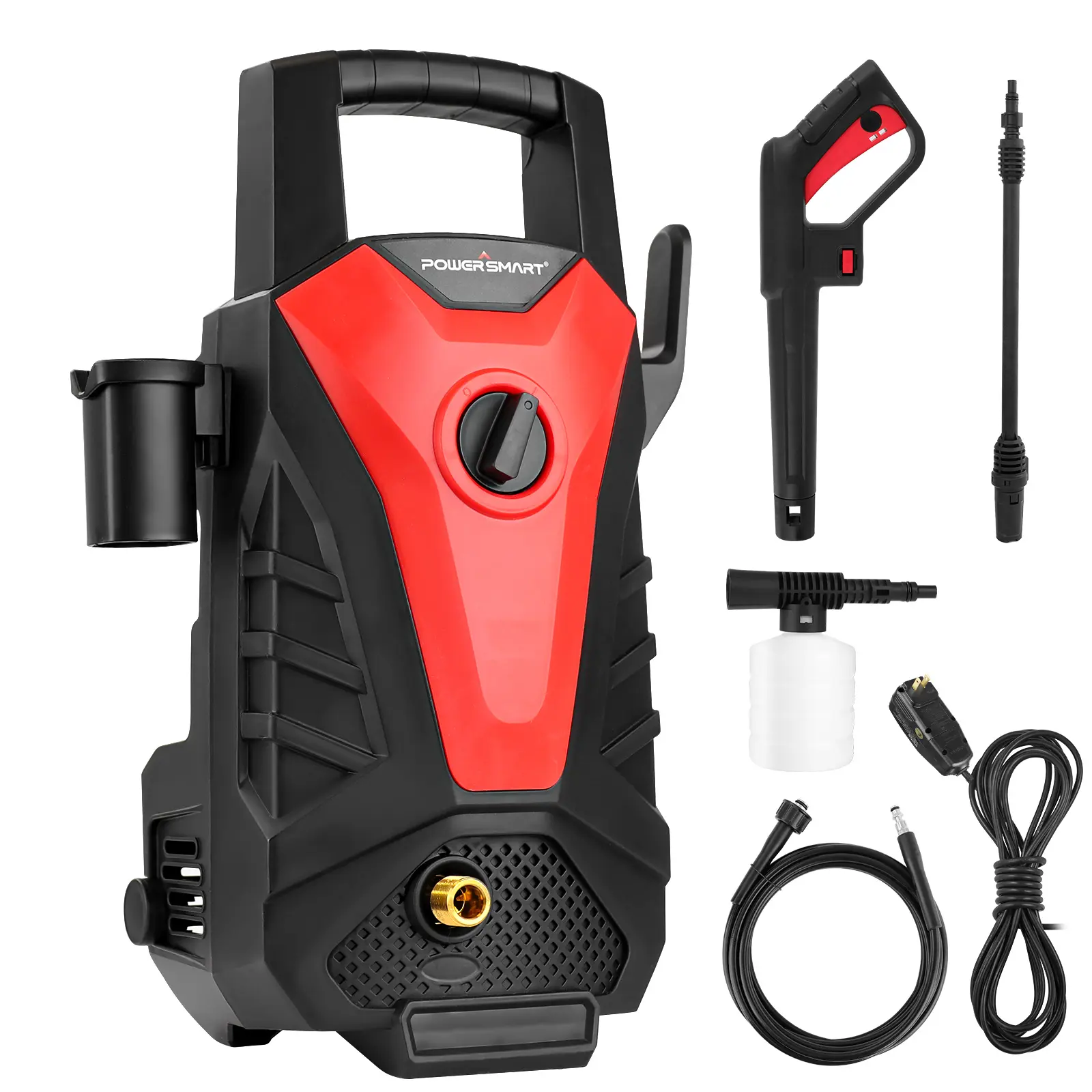 PowerSmart PS2020 High Pressure Washer - 2800PSI Max, 1.8 GPM, Lightweight Portable Model with 35FT Power Cord, 20FT Hose, Foam Cannon, Spray Gun, Accessories for Heavy Duty Cleaning, Cars, Trucks, Driveways, Boats, Lawn Equipment
