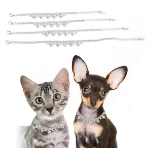 SoPets Pet Dog Cat Diamond Collar Necklace Sparkling Crystal Pendant for Small Medium Dogs and Cats Elegant Rhinestone Choker Accessories Gift