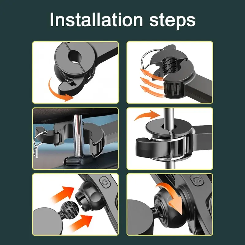 Secure headrest clip mount easy installation