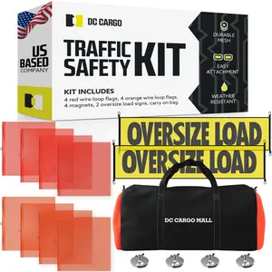 Oversize Load Sign,Wire Loop and Wooden Dowel Safety Flags Safety Supply Kit
