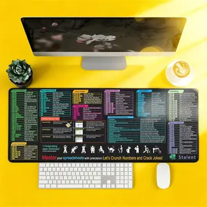 Excel Shortcut Keyboard Theme Extended Mouse Pad- Large Gaming Desk Mat with Stitched Edges & Non-Slip Base tiktokshopspringglowup