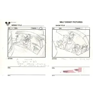 Chip n Dale Rescue Rangers Original Production Animation Storyboard Walt Disney FIRST EPISODE 1988 A61