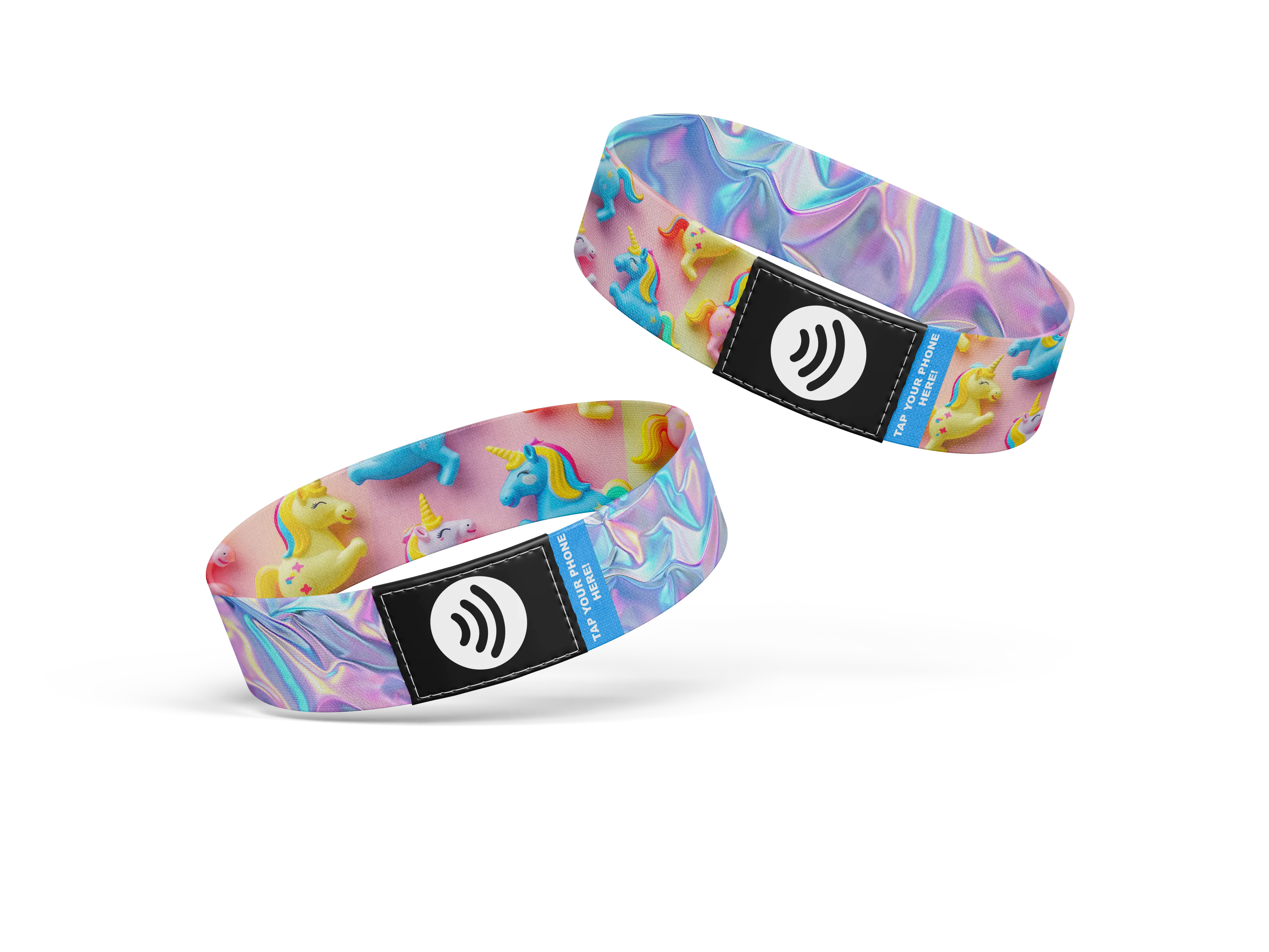 SMART BANDS Littles | Unicorn Shine NFC Safety Wristband | Reprogrammable TAP NFC Bracelet for Contact | Amusement Parks, Travel, School & Everyday Safety