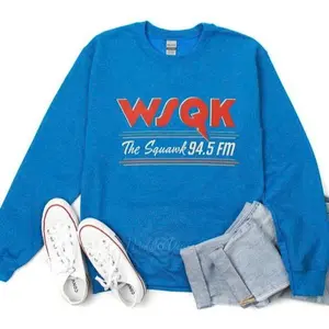 WSQK The Squawk Sweatshirt, WSQK The Squawk 94.5 FM Radio Hoodie, Vintage Sci-fi 80s Nostalgic Crewneck, Retro Shirt Gift