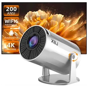 Mini Projector with WiFi & BT5.2 Support 1080P Outdoor Portable 270° Adjustable Stand for Home Use Android TV 11.0 Integrated Apps - Screen