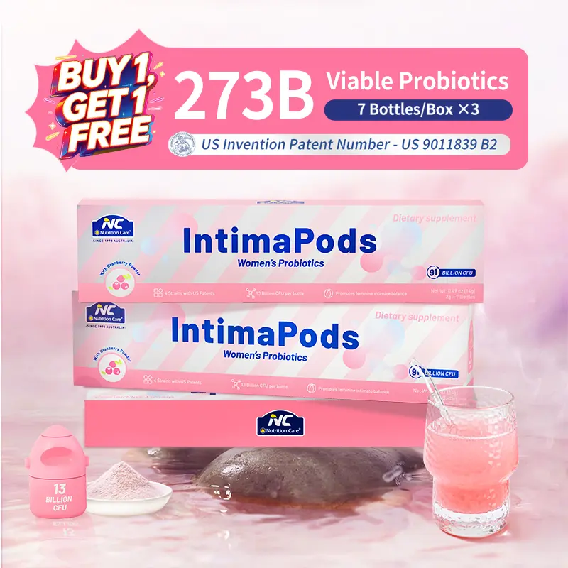 NC Nutrition Care IntimaPods Women's Probiotics 273B CFU | Health, pH Balance & Dryness Relief | Urinary Tract & Ovarian Support | Safe During Pregnancy & Breastfeeding | Dietary Supplement Pregnant Protects Mucus Healthcare Natural