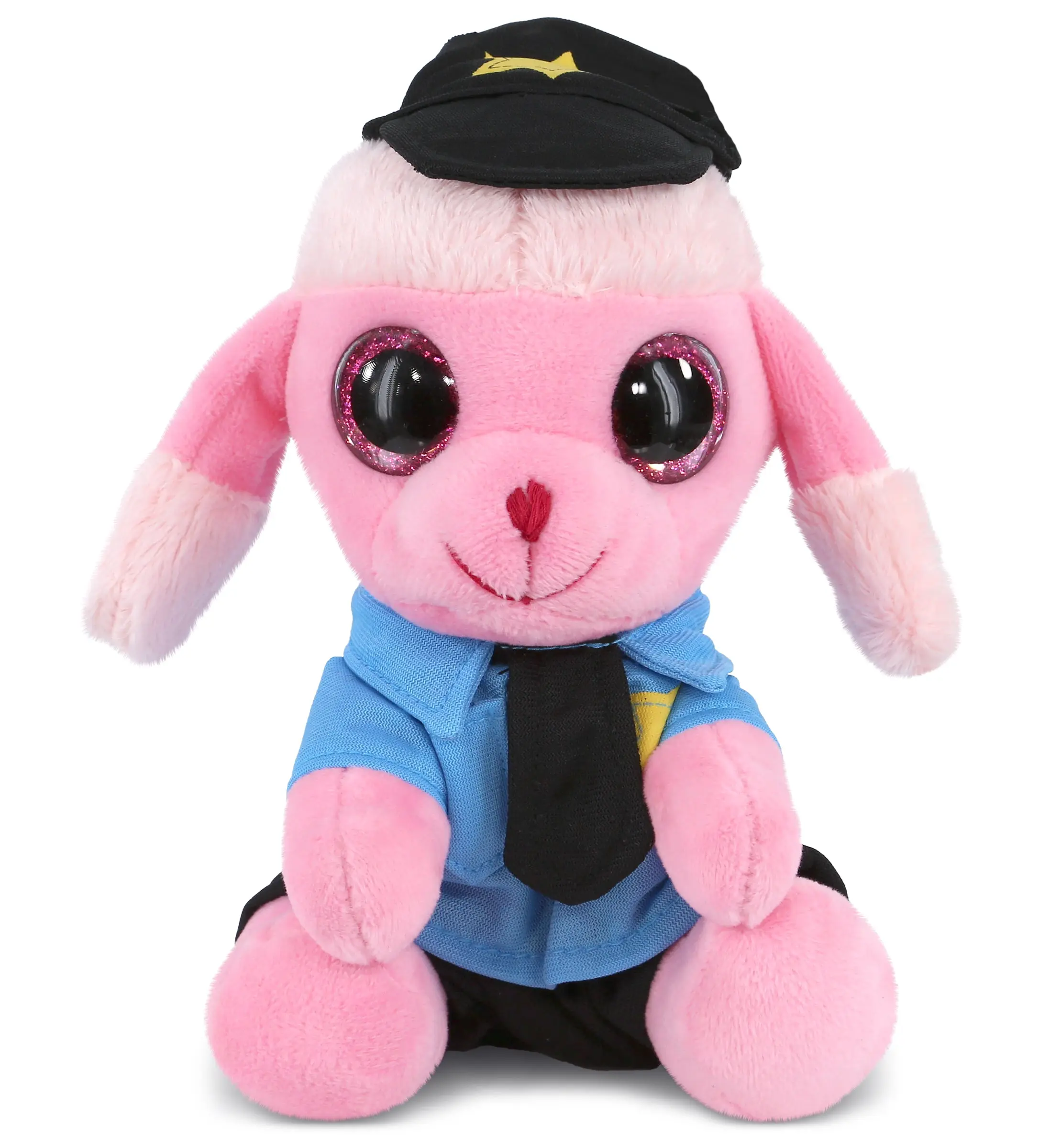 DOLLIBU Small Pink Poodle Polyester Fabric Stuffed Toy - 5lx5wx6h in, Cute Sparkle Eyes, Novelty Pretend Play Companion, Pretend Play Toys, Cute Eyes