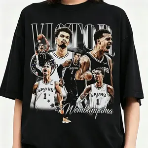 90s Vintage Basketball Graphic T-Shirt, Victor Wembanyama Inspired Unisex Tee