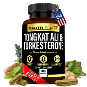 EARTH ELIXIR Tongkat Ali & Turkesterone Dietary Supplement with Energy Benefits and Support for Muscle Health