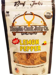 Mesquite Creek Jerky Co. Hot Lemon Pepper Beef Jerky - 30g Protein Per Package, No Preservatives, Bold Meat Snacks