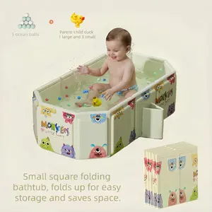Portable Baby Bathtub, Foldable Design for Children Aged 1-8, Easy to Clean and Travel Ready, Sturdy & Durable for Shower Use