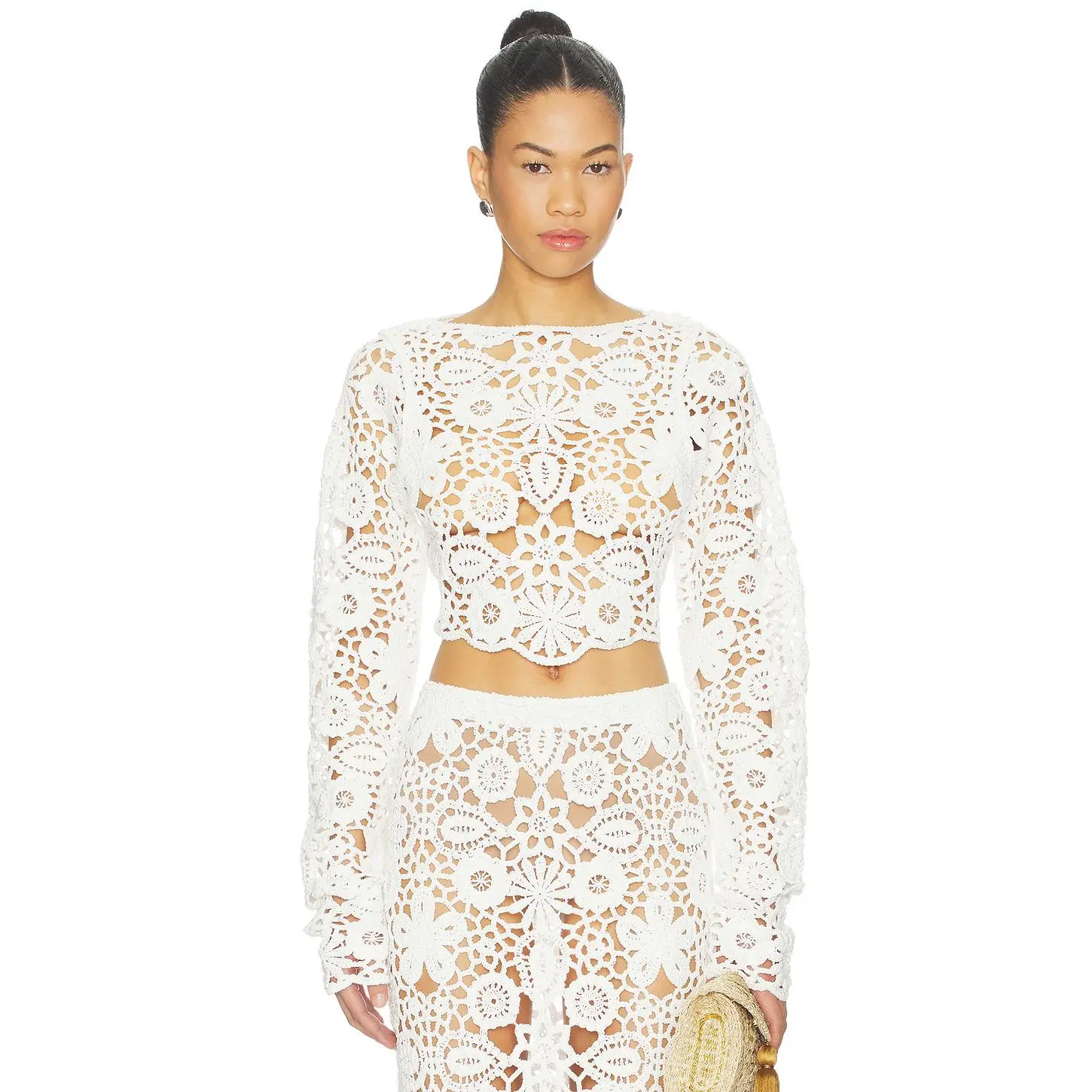 SNDYS Tala Crochet Top in White