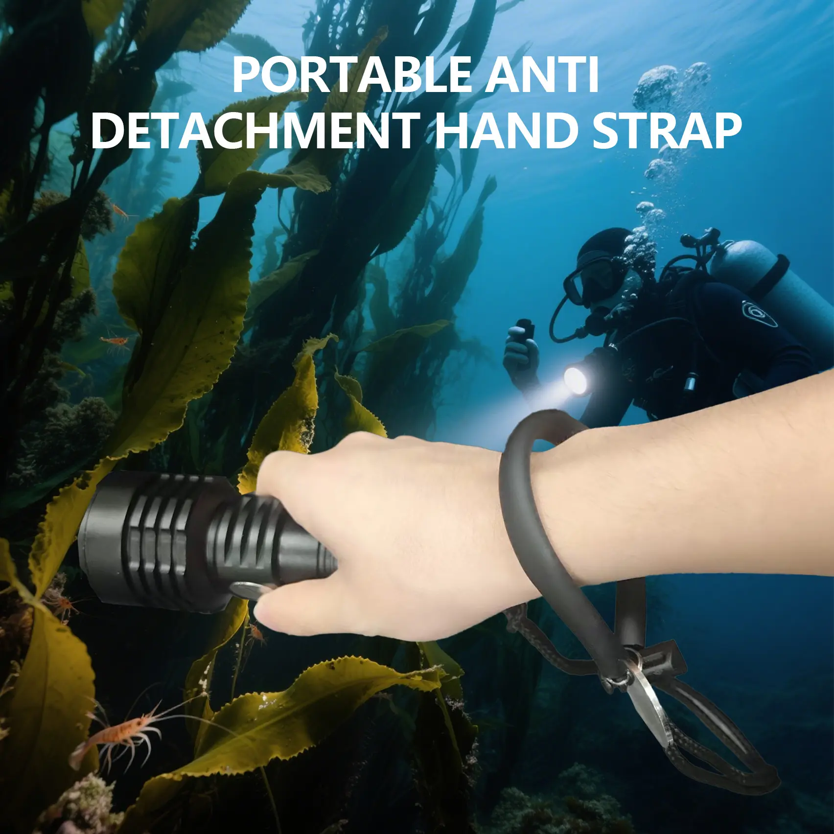 DG3 Dual-Use High Lumen Diving Flashlight with Lithium Battery IPX8 High Quality Portable Anti-Detachment Hand Strap Ideal for Diving Fishing & Emergency Night Lighting Diving Flashlight Underwater Illumination Sleek Cylindrical Design
