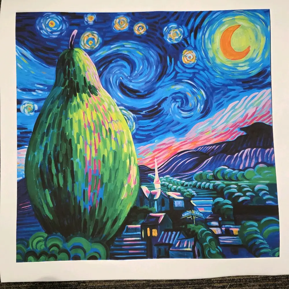Pearry Night Art work original decor print colorful