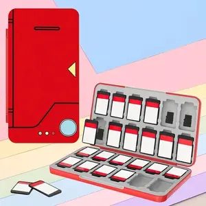 Cute Game Card Storage Case, Includes 24 Game Card Slots & 24 SD Card Slots, Universal Storage Box for Switch 2, Lite/oled