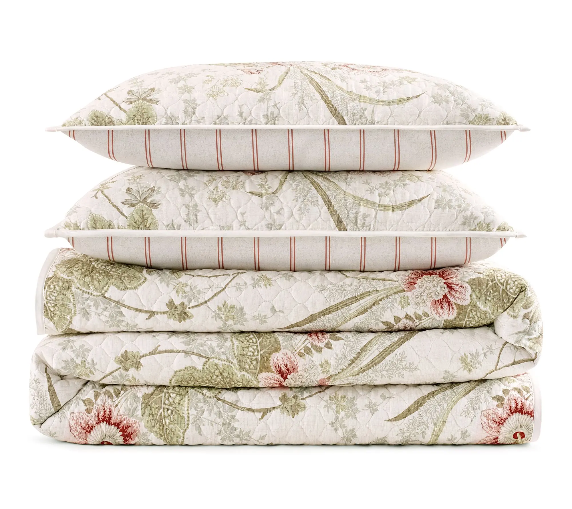 Waverly Stonington 3PC 100% Cotton Quilt Set - F/Q Ivory