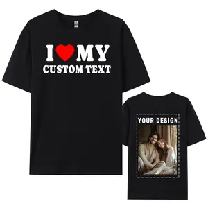 Carpesun Custom I Heart Shirt Add Text Photo - I Love My Girlfriend Boyfriend Custom T Shirts Front & Back for Personalized Idea