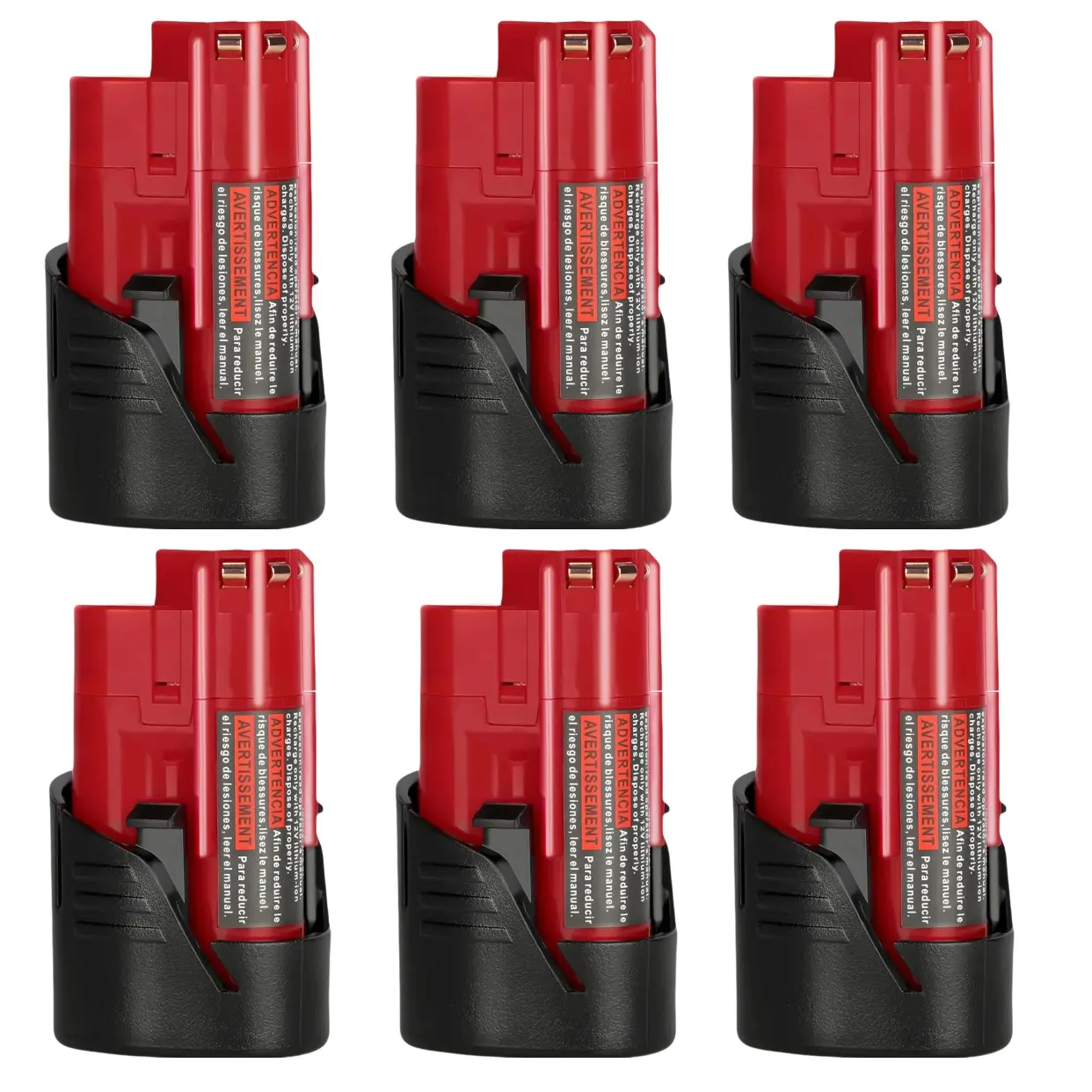 2/4/6 Pack 3.0Ah 12V Battery Replace for Milwaukee 12V Battery Lithium Compatible for Milwaukee 12-Volt Battery 48-11-2411 48-11-2420 48-11-2401 48-11-2402 Cordless Tools